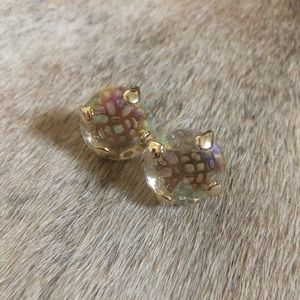 Kendra Scott Clear Iridescent Stud Earrings